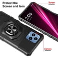 thumbnail image 7 of Compatible for T-Mobile REVVL 6 5G Case with Tempered Glass Screen Protector [Military Grade] Ring Car Magnetic Mount Kickstand Shockproof Phone Cover - Black, 7 of 7