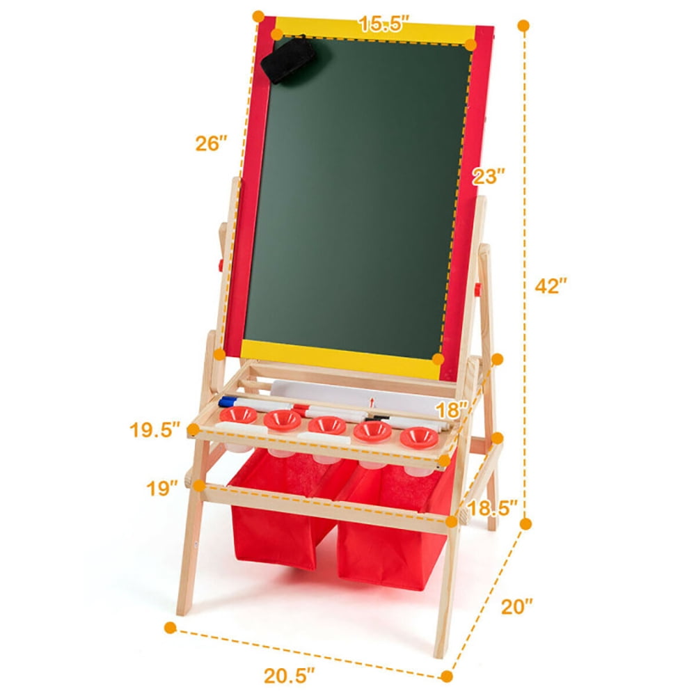 CIPACHO Flip-Over Double-Sided Kids Art Easel, Toddler Art Easel for Kids Ages 3-8, Educational Toys Gifts for Boys Girls