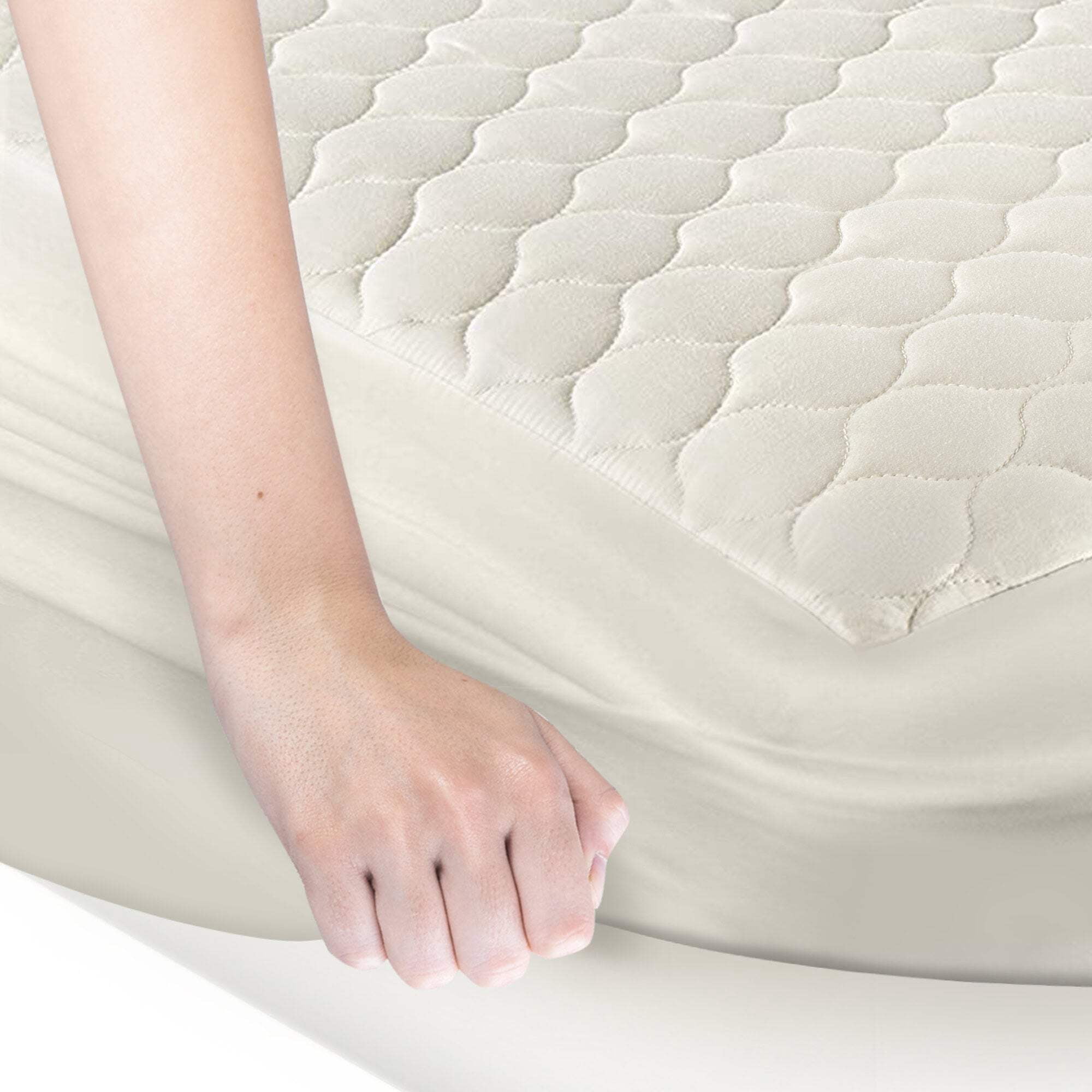 Whisper Organics Organic Cotton Quilted Mattress Pad Protector