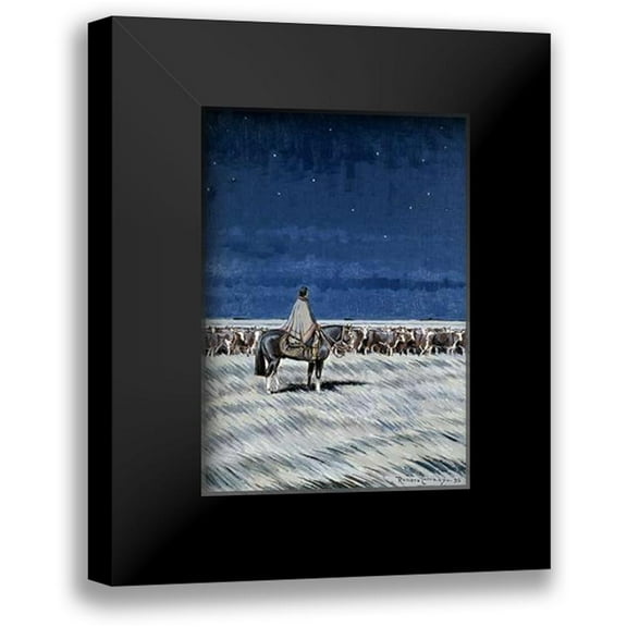 Carranza, Fernando Romero 11x14 Black Modern Framed Museum Art Print Titled - The Night
