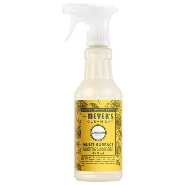 Mrs. Meyer’s Clean Day Multi-Surface Everyday Cleaner, Dandelion Scent, 473mL Bottle