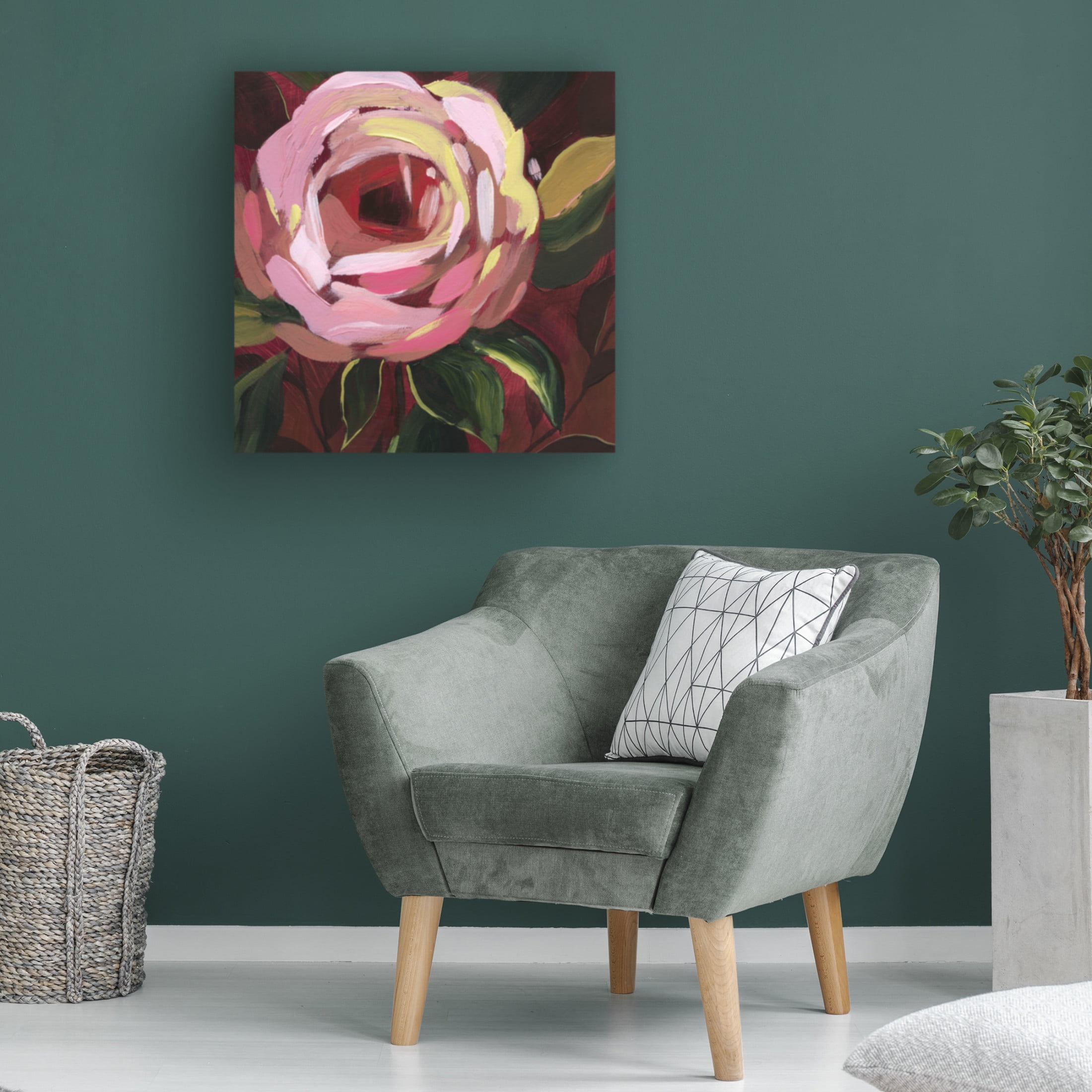 Trademark Fine Art Grace Popp Brushy Rose I Canvas Wall Art