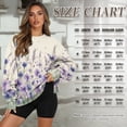 thumbnail image 3 of SCRAWLGOD Cornflower Butterfly Violet Beige Crewneck Fall Sweatshirts for Women Trendy Women's Long Sleeve Pullover Tops with Pockets Fashion for Daily Wear, Office, S, 3 of 7