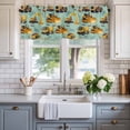 thumbnail image 2 of Construction Truck Farmhouse Short Window Curtain Valances, Cartoon Grips and Bulldozers Green Rod Pocket Kitchen Valances for Living Room Bedroom Bathroom Cafe 42" x 18", 2 of 8