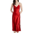 thumbnail image 1 of GPOECD Pyjama Grande Taille Nuisette Sans Manches pour Femmes Été Robe de Nuit Légère Rouge,TTG, 1 of 9