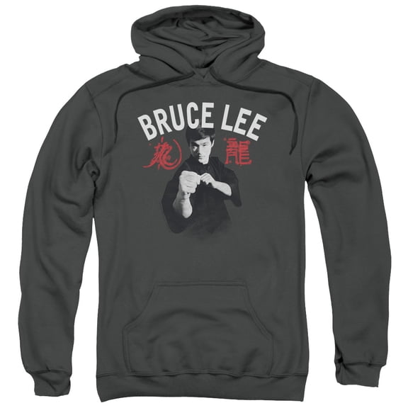 Bruce Lee Ready Adult Pullover Hoodie Sweatshirt Charcoal