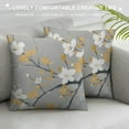 thumbnail image 3 of COMIO  Floral Pillow Case  Tan Gray Plum Blossom Flower Pattern Printed Pillowcases/Pillow Shams - Standard Queen Size, 3 of 5