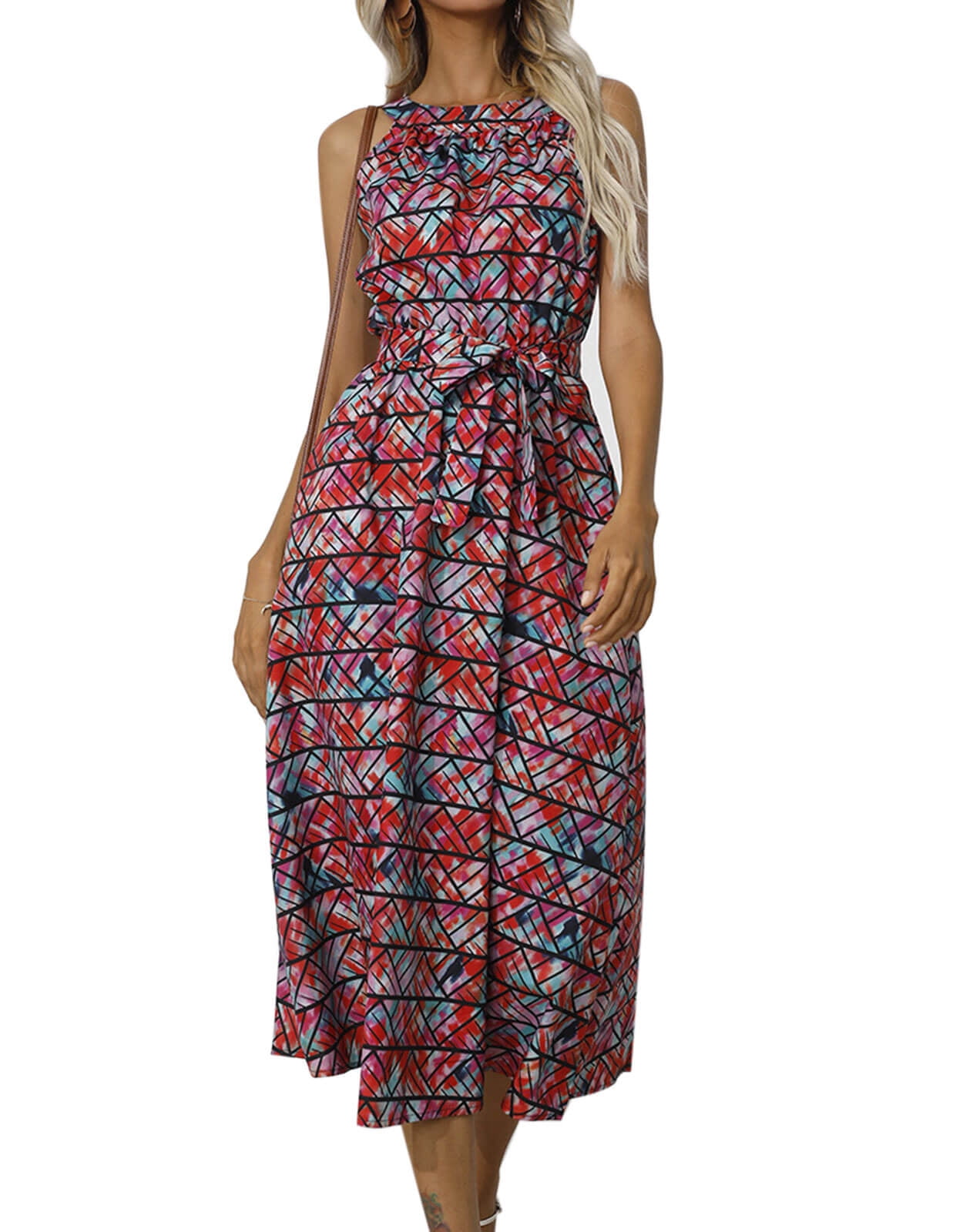 Summer Dresses for Women 2022 Stylish Print Sun Dresses High Waist ...
