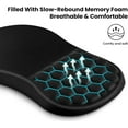 thumbnail image 4 of Ergonomic Mouse Pad with Wrist Rest Support Large Mousepad with Memory Foam Wrist Rest and PU Base Massage Bulge Design for Pain Relief Computer Wireless Mouse Desk(xx ) Bl, 4 of 10