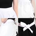 thumbnail image 6 of Jiibva Ruffled Maid Apron White Waitress Apron Adjustable Half Apron Maid Costume Accessory for Restaurant Hotel Coffee Shop, 6 of 7