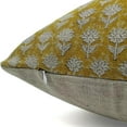 thumbnail image 3 of Fabdivine Thick Linen Hand Block Print Decorative Throw Pillow Cover , 14"X36", Yellow, 3 of 5