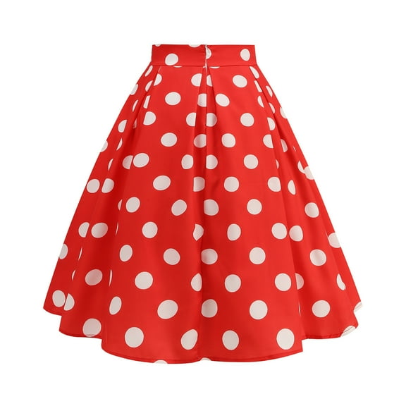Polka Dot Printing Skirts for Women Fashion Casual Elastic Waist Pleated Skirt for Party Summer Women's Skirts