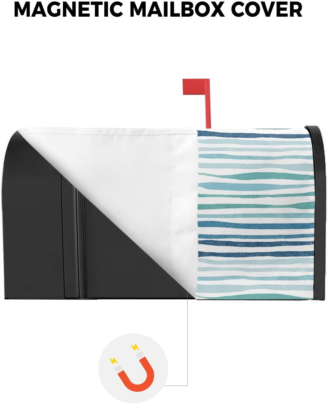 Mailbox Cover, Blue Green Wave Mailbox Wrap Magnetic Mailbox Covers for Garden Yard Outdoor Decoration,Farmhouse Home Mailbox Post Box Cover Wraps Standard Size 18"x21"