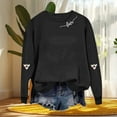 thumbnail image 6 of Womens Valentines Sweatshirt Love Print Heartbeat Shirt Solid Color Crew Neck Sweatshirt Casual Long Sleeve Tops Valentines Shirts for Women, 6 of 6