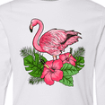 thumbnail image 4 of Inktastic Flamingo with Tropical Flowers Long Sleeve Youth T-Shirt, 4 of 5