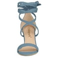 thumbnail image 2 of BLISSFUL STEP Women's Open Toe Lace Up Chunky High Heels Sandals Haze Blue (Size 8), 2 of 6