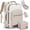 浅卡其拼白色, variant on Multi-Piece Travel Backpack Set, Large Capacity Carry-On Backpack with Organizer Bags, Essential Luggage for Business Trips & Travel