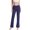 Navy Blue, variant on Women's V Crossover High Waisted Flare Workout Pants Leggings Tummy Control Split Yoga Pants