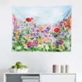 thumbnail image 1 of Watercolor Flower Tapestry, Summer Flowers in Retro Style Painting Effect Nature is Art, Fabric Wall Hanging Decor for Bedroom Living Room Dorm, 2 Sizes, Orange Blue Red, by Ambesonne, 1 of 1