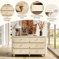 thumbnail image 4 of Homieasy 6-Drawer Dresser for Bedroom - 43" Modern Chest of Drawers with Scalloped Front, Storage Organizer for Living Room, Hallway & Entryway,Natural Oak, 4 of 8
