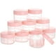 thumbnail image 1 of Paquete de 15 recipientes de muestra vacíos de color rosa con tapas, frascos de cosméticos de 10 g para lociones, cremas y más, 1 of 5