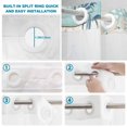 thumbnail image 4 of No Hook Shower Curtain, Teal Blue Coastal Shower Curtains for Bathroom with See Through Top Window, Starfish Coral Shell Wooden Summer Ocean Waterproof & Washable Bath Curtain Long 72"x78", 4 of 9