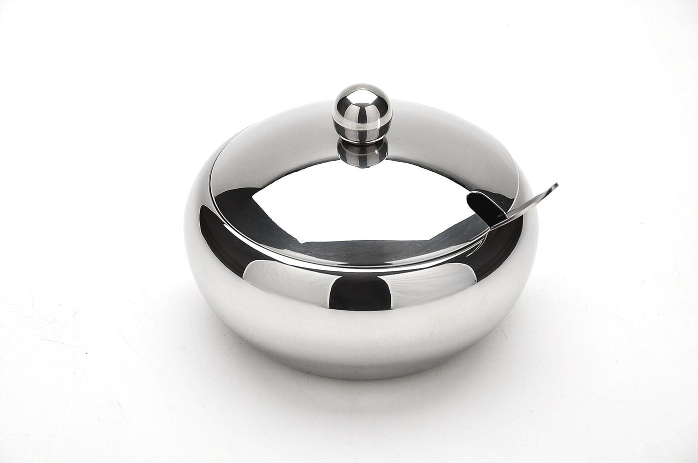 Stainless Steel Sugar Bowl With Lid and Spoon