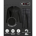 thumbnail image 2 of MAC HENRY Mens Pajama Sets - 2 Piece Thermal Waffle Shirt & Polar Fleece Plaid Pajama Pants (S–XL), 2 of 7