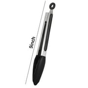 RuiJiao 9 Silicone Cooking Tongs - Non-Stick, Heat Resistant Up to 480°F, 304 Stainless Steel Kitchen Utensils