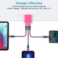 thumbnail image 6 of USB Charger Block,USB Wall Charger Adapter 1Pack FiveBox 3.1A 3-Ports USB Fast Charging Block USB a Charger Power Adapter,Rose, 6 of 7