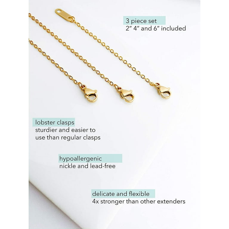  Necklace Extender,18k Gold Plated Chain Extenders with