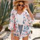 thumbnail image 1 of Irfora Moda Mujer Verano Estampado floral Cárdigan Manga tres cuartos Split Casual Bohemian Beach Kimono Irfora Cárdigan estampado, 1 of 7