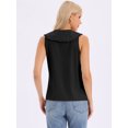 thumbnail image 3 of DARING DIVA Women's Button-Down Peter Pan Collar Tank Tops XL Black, 3 of 6