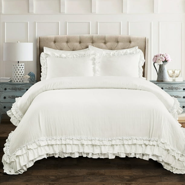 Lush Decor Ella Shabby Chic Ruffle Lace Polyester Comforter Fullqueen