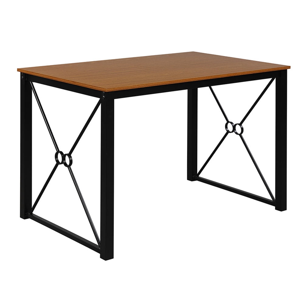 Kepooman 3 Pieces Metal Modern Dining Table Set with 2 Benches, Black