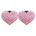 thumbnail image 2 of Pink Heart Shaped Car Vent Clip with Glass Diffuser for Aromatherapy Oil 2pcs, 2 of 9