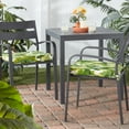 thumbnail image 3 of Greendale Home Fashions 18 x 18 in. Palm Leaves White Square Outdoor Chair Pad (Set of 2), 3 of 6