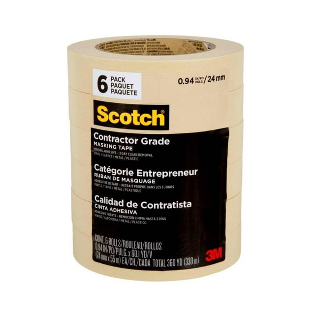 6 Cinta Masking 3M Scotch Beige 24Mmx55M