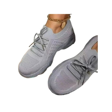 

Ritualay Womens Athletic Shoes Fitness Workout Sneakers Breathable Running Shoe Lightweight Non-Slip Trainers Outdoor Gym Sport Flats Gray 8