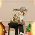 thumbnail image 4 of AuroraX Square Throw Pillow Covers Christmas Linen Decorative 18x18 Inch Pillow Cases Indoor Minimalist Santa Claus Wreath Bells Cushion Cover Livingroom,Room Decor, 4 of 6