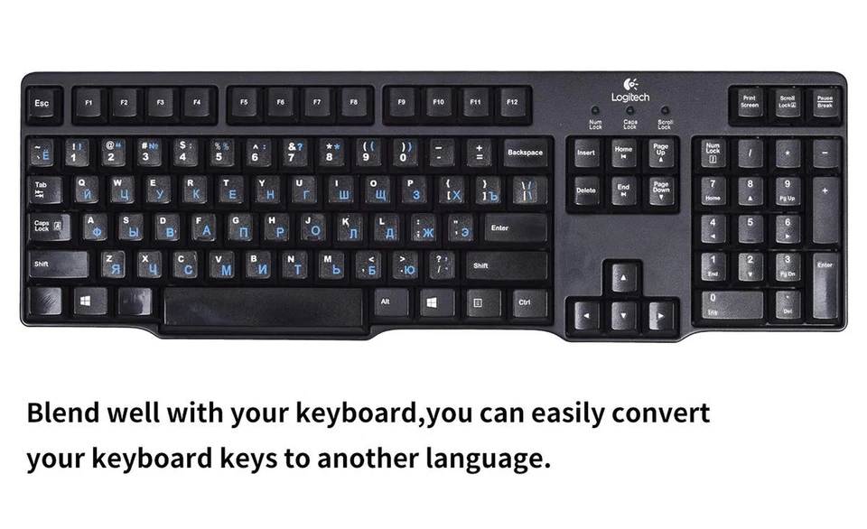 FLINT - (2Pcs Pack) Russian Keyboard Stickers, Keyboard Letters Replacement Stickers ...