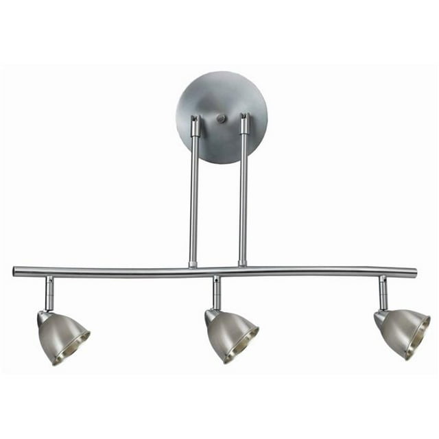 Benjara BM223060 3 Light 120V Metal Track Light Fixture with Round Shade, Silver