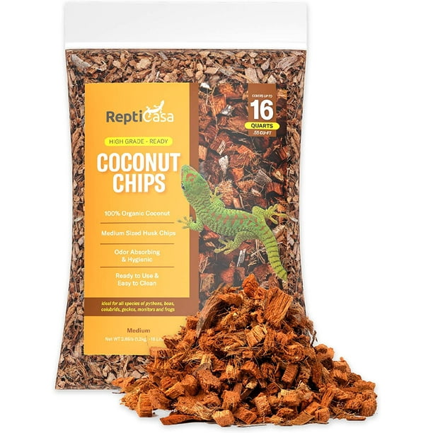 ReptiCasa Organic Coconut Chips Substrate Clean & Ready to Use for Reptiles