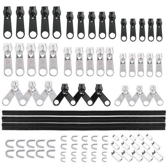83 PCS Zipper Repair Kit Zipper Replacement with pliers for bags, jackets, tents, backpacks, sleeping bags (black)