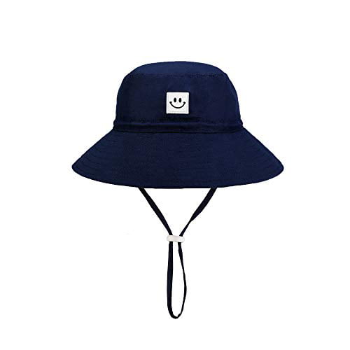 Sun Protective Bucket hat Nice Beach hat for Baby Girl boy Adjustable Cap Baby Sun Hat Smile Face Toddler UPF 50