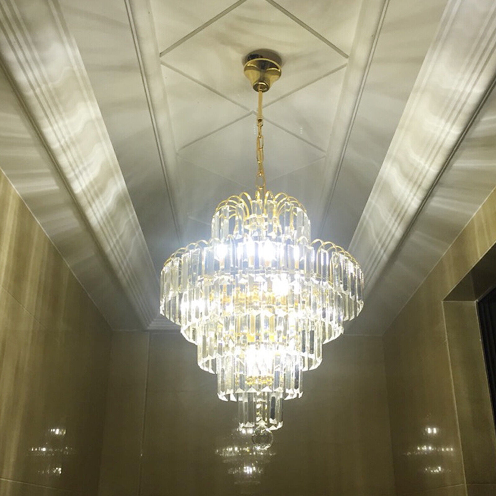 Denest Luxury Crystal Chandelier Modern Ceiling Light Lamp Pendant Fixture Lighting NEW