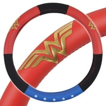 Wonder Woman Car Steering Wheel Cover - Synthetic Leather - Standard Size Fits 14.5 to 15.5 inch Wheel