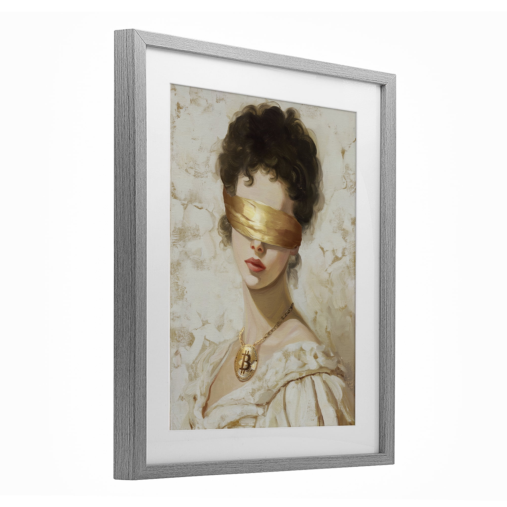 Stupell Industries Crypto Veil Portrait Gray Framed Print Under Glass, design by Svetlana Aleynikova