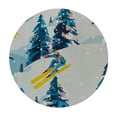 thumbnail image 4 of Orinice Snow Trees Skis Round Table Cover Stain Resistant Washable Indoor Outdoor Tablecloth Kitchen Dining Wedding Parties 100% Polyester Fiber 38-42, 4 of 8