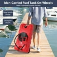 thumbnail image 4 of JoanKaren 15 Gallon Portable Gas Fuel Tank,Container Caddy Tank with Siphon Pump,10ft Hose,6in Wheels & Lockable Lid,Gasoline Can for Boats,Cars, Motorcycle,Red, 4 of 8